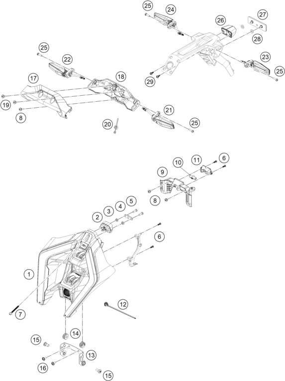 Sprängskiss: Lighting System – KTM 1390 SUPER DUKE R EVO, black 2024