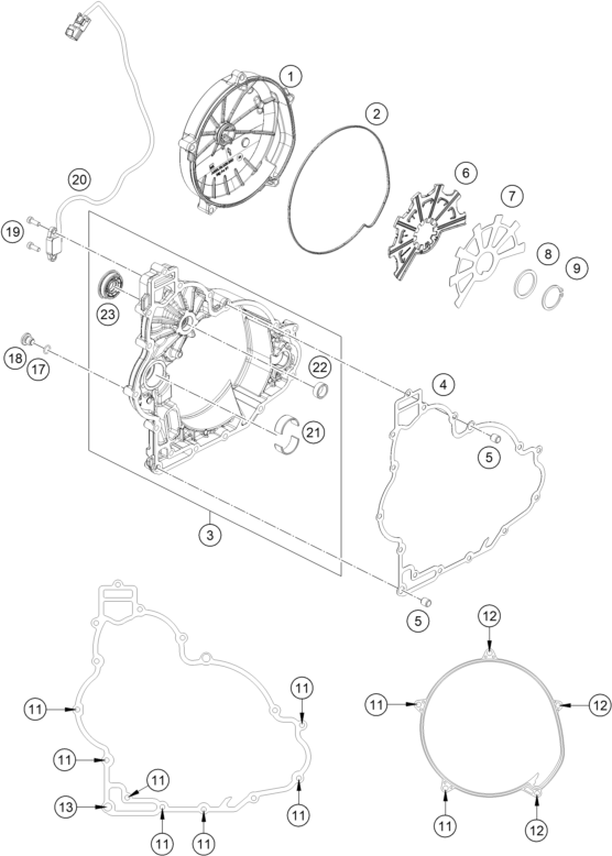 Sprängskiss: Clutch Cover – KTM 1390 SUPER DUKE RR 2026