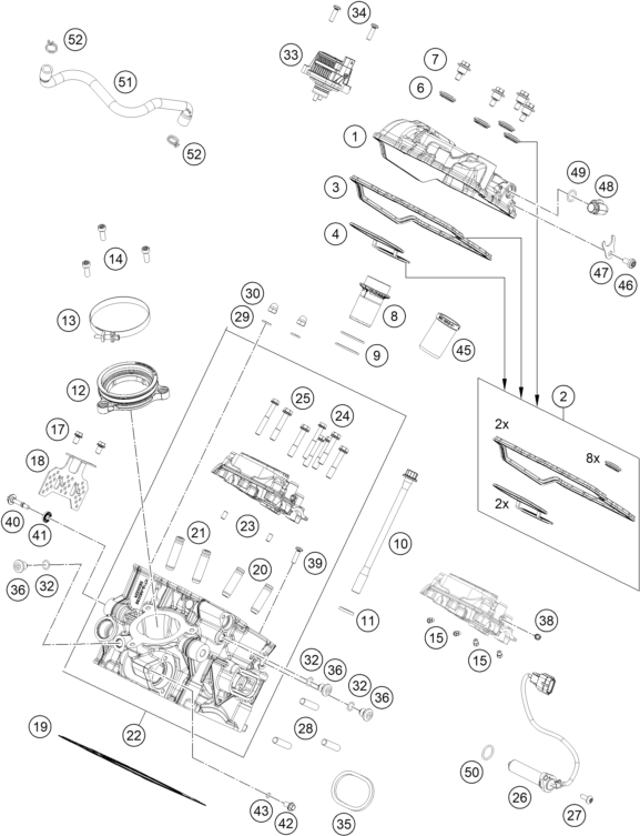 Sprängskiss: Cylinder Head Rear – KTM 1390 SUPER DUKE RR 2026