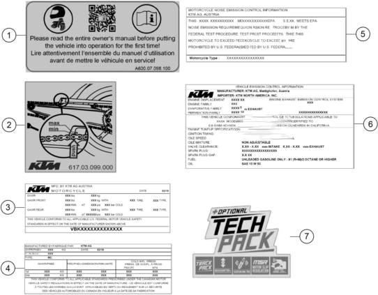 Sprängskiss: Technic Information Sticker – KTM 1390 SUPER DUKE R EVO, black 2024