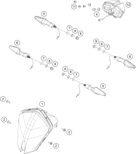 Sprängskiss: Lighting System – KTM 790 ADVENTURE, white - D.D. 2024