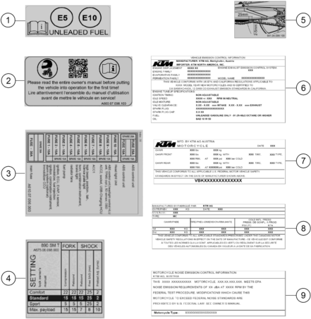Sprängskiss: Technic Information Sticker – KTM 890 SMT 2024