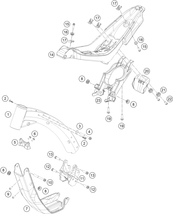 Sprängskiss: Frame – KTM SX-E 2 2024