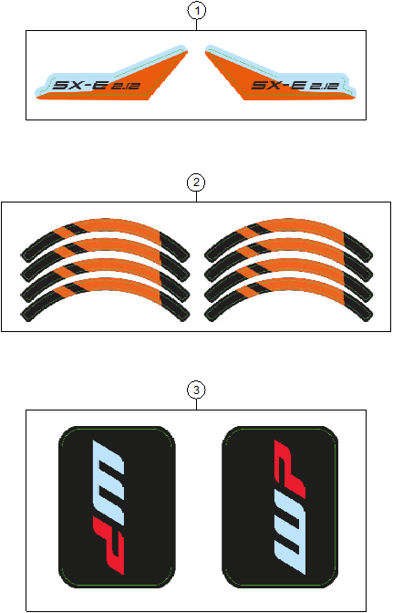 Sprängskiss: Decal – KTM SX-E 2 2024
