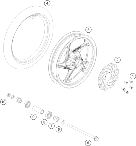 Sprängskiss: Front Wheel – KTM SX-E 2 2024
