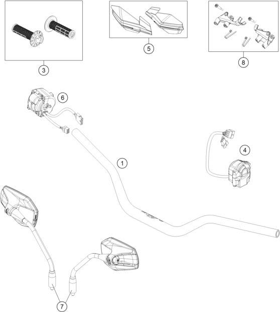 Sprängskiss: Handlebar, Controls – KTM 690 ENDURO R 2 2026