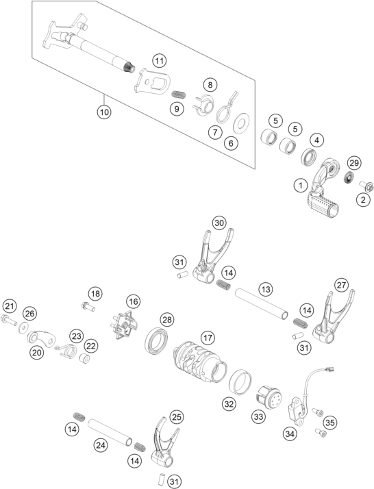 Sprängskiss: Shifting Mechanism – KTM KTM 450 RALLY REPLICA 2027