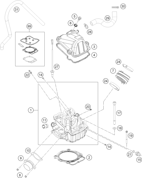 Sprängskiss: Cylinder Head – KTM KTM 450 RALLY REPLICA 2027