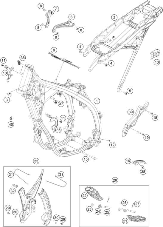 Sprängskiss: Frame – KTM 150 XC-W 2026