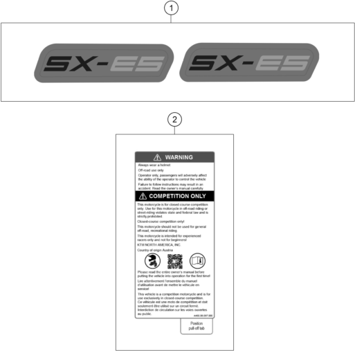 Sprängskiss: Decal – KTM SX-E 5 2027