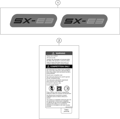 Sprängskiss: Decal – KTM SX-E 3 2025