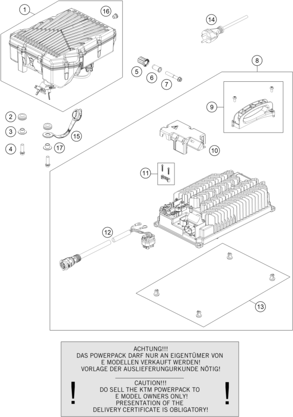 Sprängskiss: Battery – KTM SX-E 5 2027