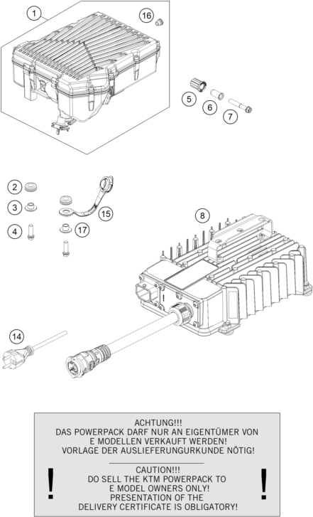 Sprängskiss: Battery – KTM SX-E 3 2025