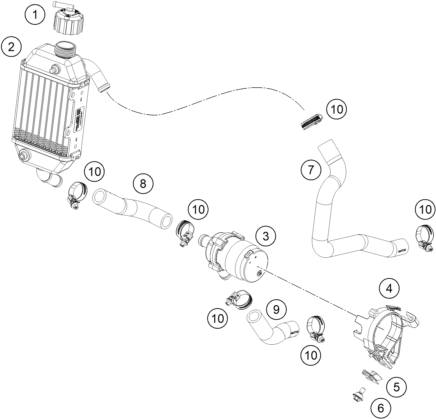 Sprängskiss: Cooling System – KTM SX-E 5 2027