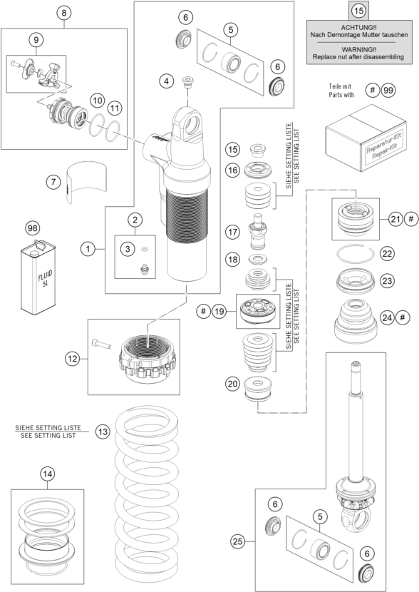 Sprängskiss: Shock Absorber Disassembled – KTM FREERIDE E 660W 2027