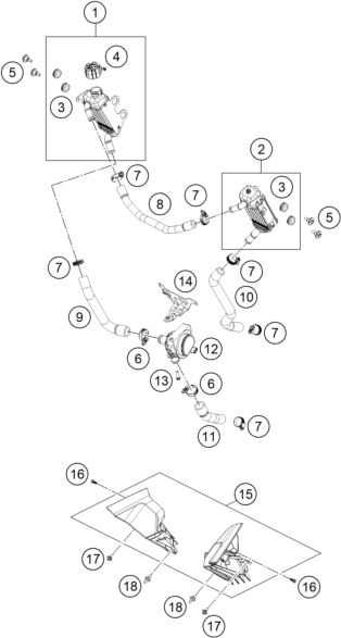 Sprängskiss: Cooling System – KTM FREERIDE E 660W 2027