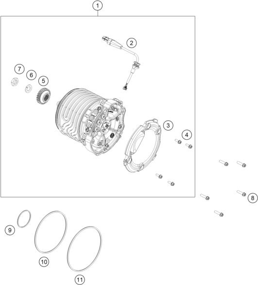 Sprängskiss: Electric Motor, Mdu, Vcu – KTM FREERIDE E 660W 2027