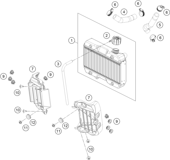 Sprängskiss: Cooling System – KTM 50 SX 2026