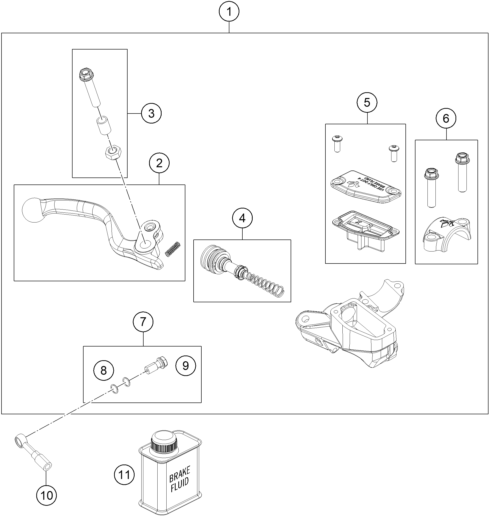 Sprängskiss: Front Brake Control – KTM 65 SX 2026