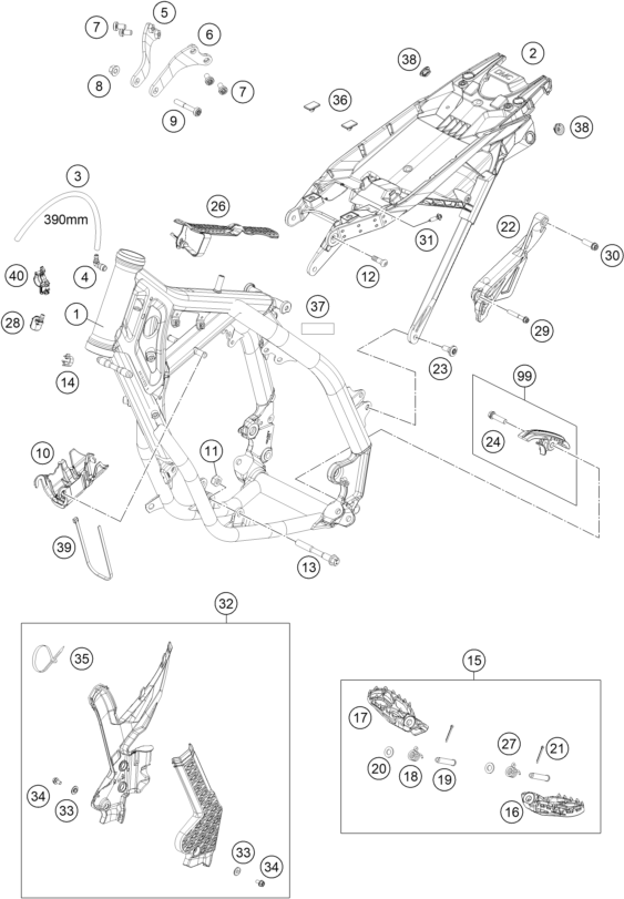 Sprängskiss: Frame – KTM 85 SX 17/14 2027