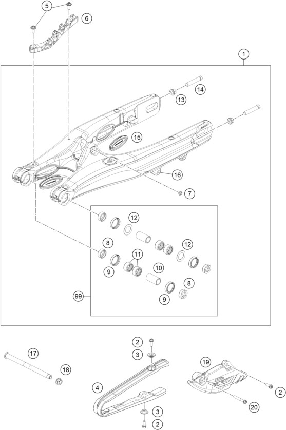 Sprängskiss: Swing Arm – KTM 85 SX 17/14 2027