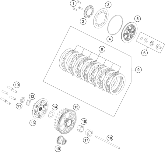 Sprängskiss: Clutch – KTM 85 SX 17/14 2025