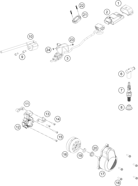 Sprängskiss: Ignition System – KTM 85 SX 17/14 2027