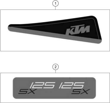 Sprängskiss: Decal – KTM 125 SX 2025