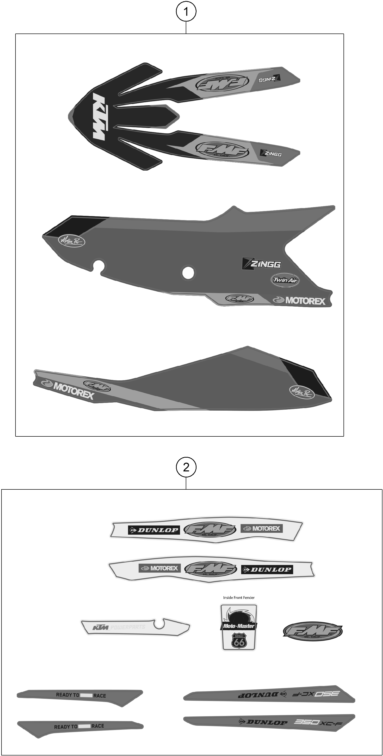 Sprängskiss: Decal – KTM 350 XC-F FACTORY EDITION 2025