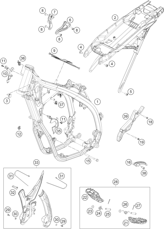 Sprängskiss: Frame – KTM 450 SMR 2026