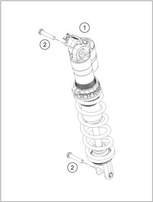 Sprängskiss: Shock Absorber – KTM 250 XC-F 2026