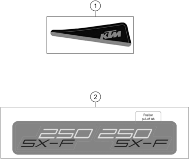 Sprängskiss: Decal – KTM 250 SX-F CKD 2025