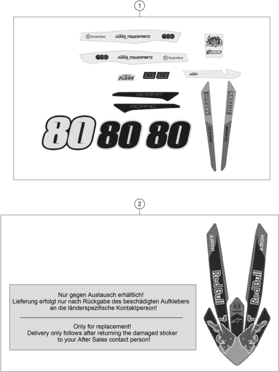 Sprängskiss: Decal – KTM 250 SX-F ADAMO EDITION 2025