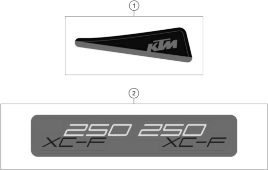 Sprängskiss: Decal – KTM 250 XC-F 2026