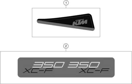 Sprängskiss: Decal – KTM 350 XC-F 2025