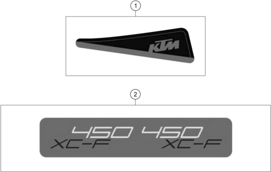 Sprängskiss: Decal – KTM 450 XC-F 2026