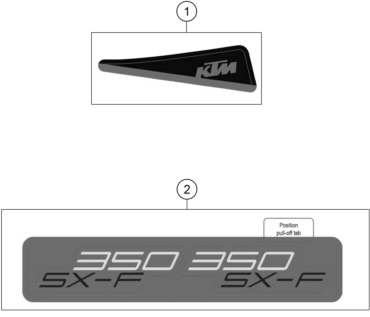 Sprängskiss: Decal – KTM 350 SX-F 2025