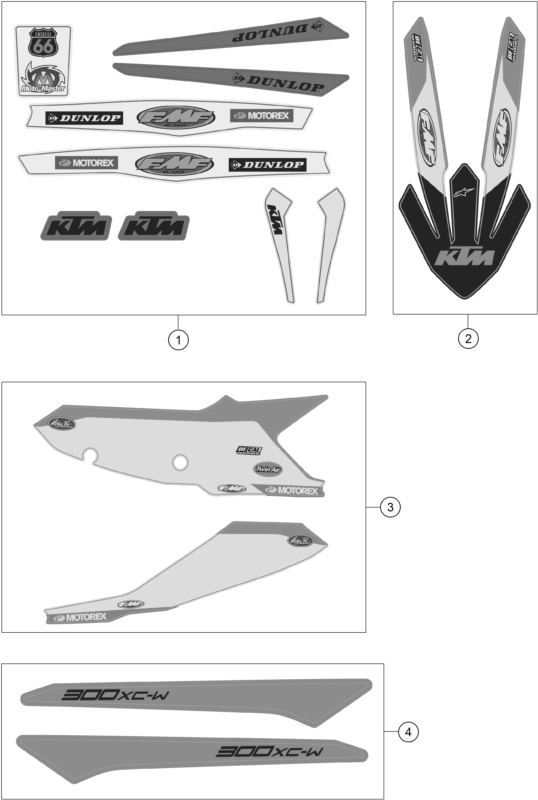 Sprängskiss: Decal – KTM 300 XC-W FACTORY EDITION 2025