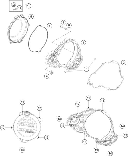 Sprängskiss: Clutch Cover – KTM 300 XC-W FACTORY EDITION 2025