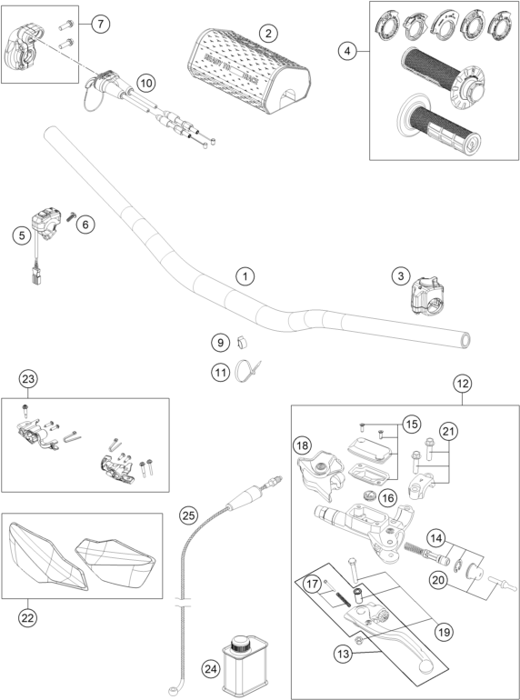 Sprängskiss: Handlebar, Controls – KTM 300 EXC 2026