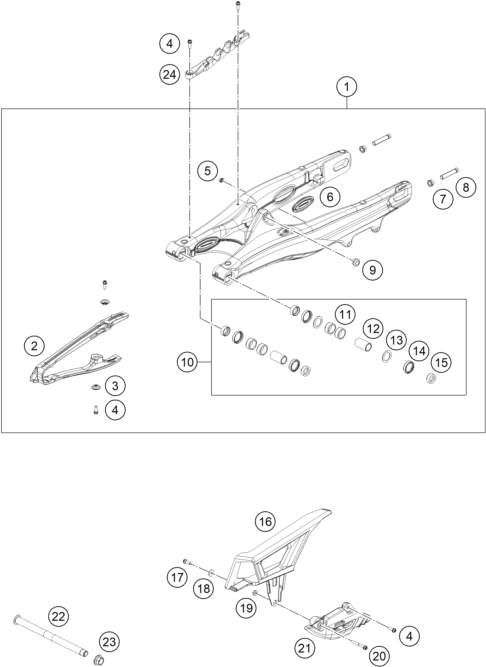 Sprängskiss: Swing Arm – KTM 300 EXC 2026