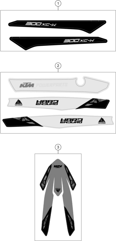 Sprängskiss: Decal – KTM 300 XC-W HARDENDURO 2025