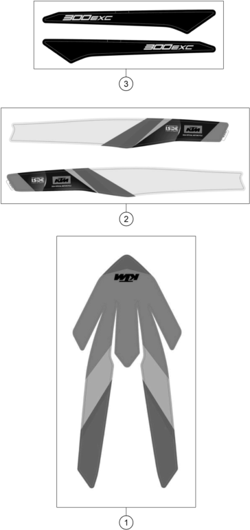 Sprängskiss: Decal – KTM 300 EXC SIX DAYS CKD 2025