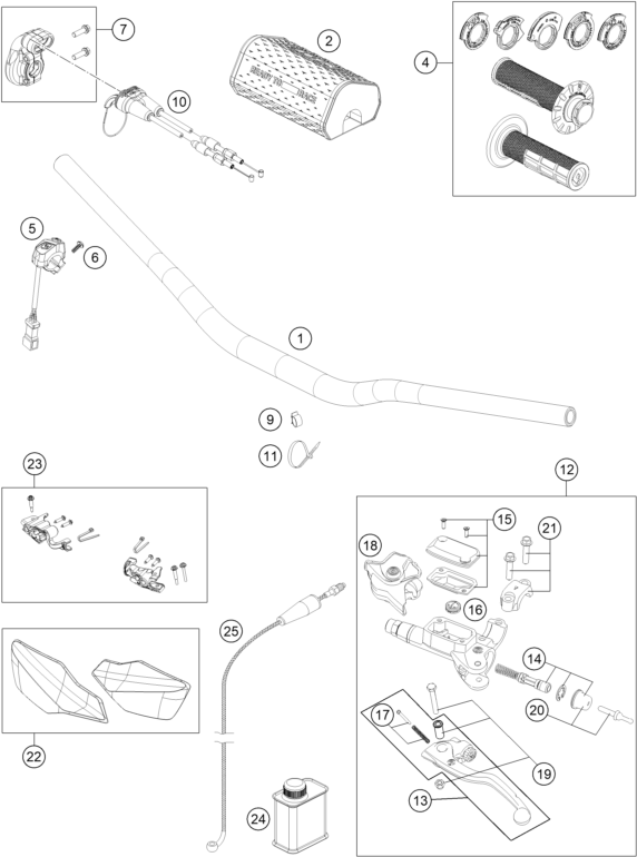 Sprängskiss: Handlebar, Controls – KTM 150 XC-W 2026