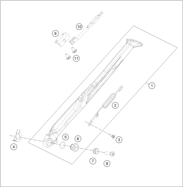 Sprängskiss: Side / Center Stand – KTM KTM 450 RALLY REPLICA 2027