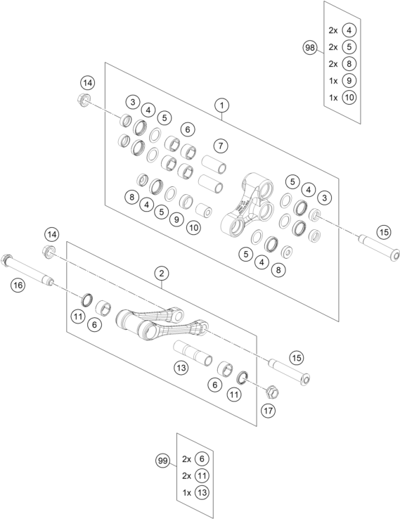 Sprängskiss: Pro Lever Linking – KTM KTM 450 RALLY REPLICA 2027