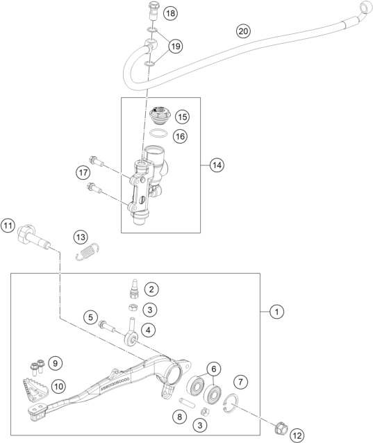 Sprängskiss: Rear Brake Control – KTM KTM 450 RALLY REPLICA 2027
