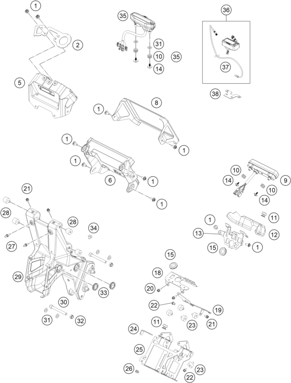Sprängskiss: Instruments / Lock System – KTM KTM 450 RALLY REPLICA 2025