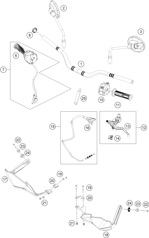 Sprängskiss: Handlebar, Controls – KTM 390 ADVENTURE R - B.D. 2026