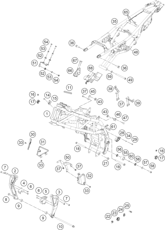 Sprängskiss: Frame – KTM 390 ADVENTURE R - B.D. 2026